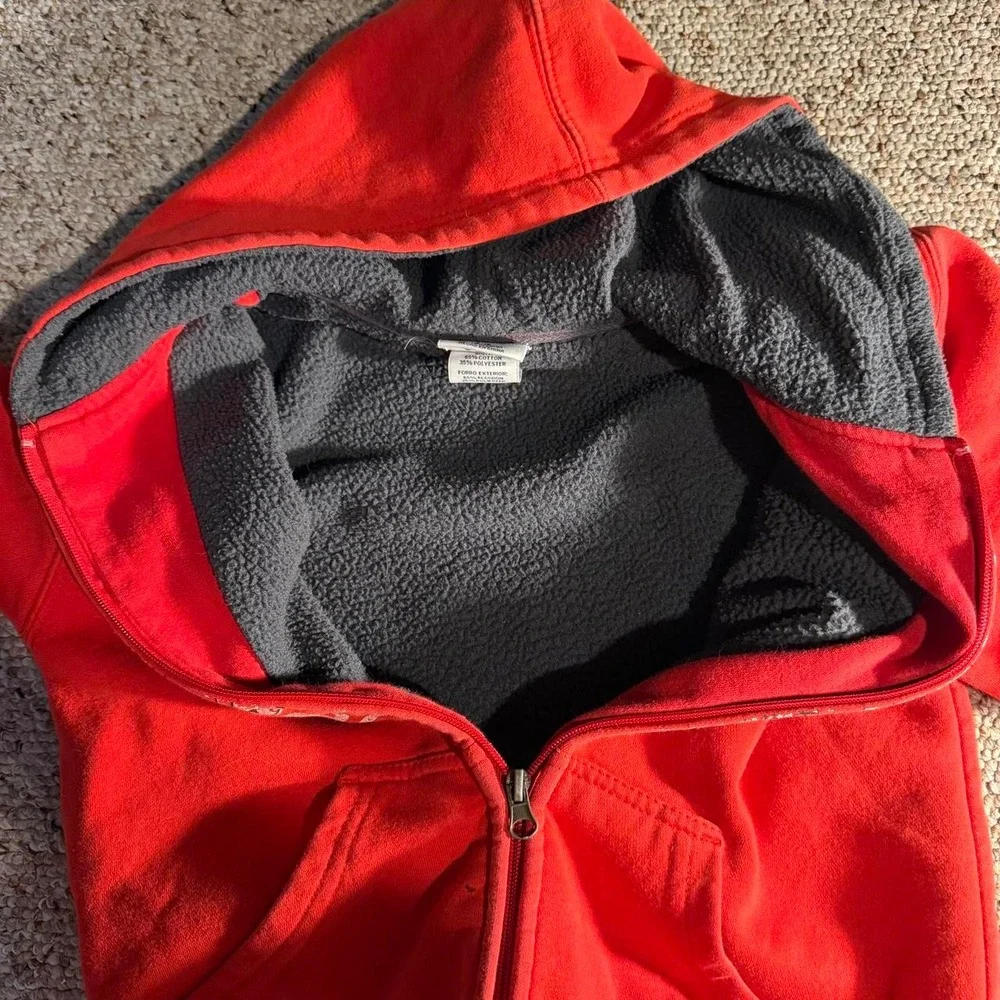 Wisconsin Badgers Red Full Zip Hooded Sweatshirt Youth Size 3/10